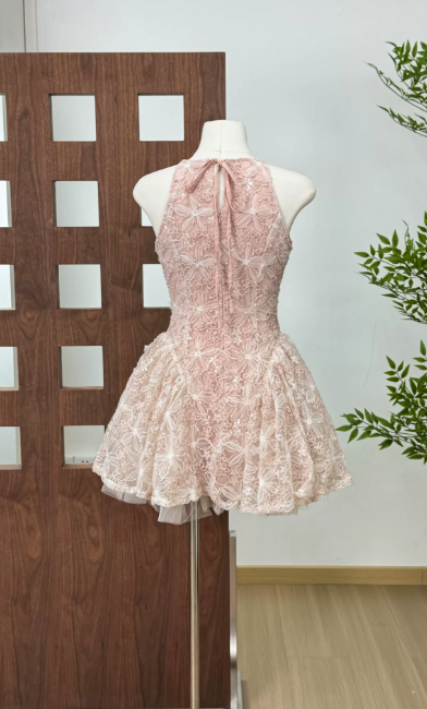 Cute Homecoming Dress Jewel Applique Short Prom Dress Back to School Outfits Party Dress D6065