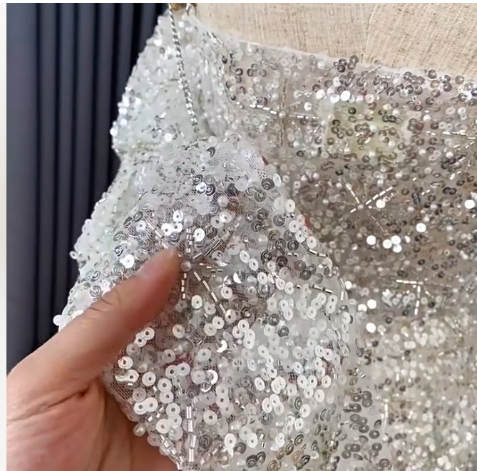 Pretty Homecoming Dress Strapless Sequin Prom Dress Back to School Outfits Party Dress D6200