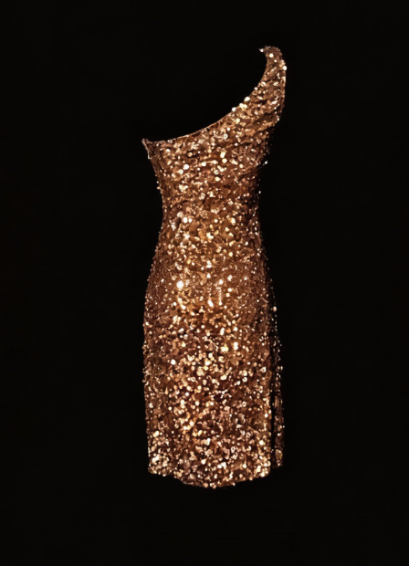 Shiny Homecoming Dress One Shoulder Sequins Back to School Outfits Party Dress D6544