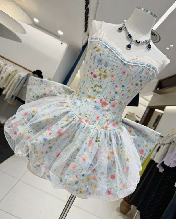 Beauty Homecoming Dress Sweetheart Bowknot Back to School Outfits Party Dress D6557