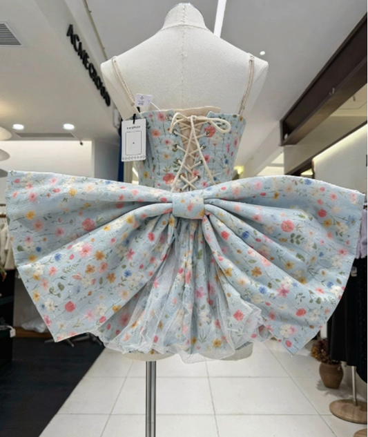Beauty Homecoming Dress Sweetheart Bowknot Back to School Outfits Party Dress D6557