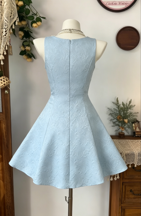 Elegant Homecoming Dress Square Pearl Back to School Outfits Party Dress D6586