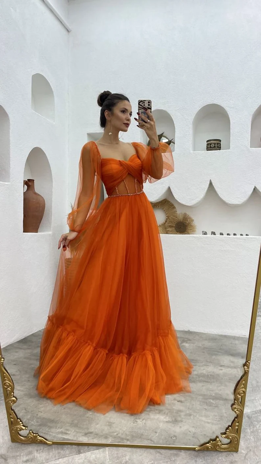 Prom dress fairy corset burnt orange prom dress photoshoot dress prom ball gown