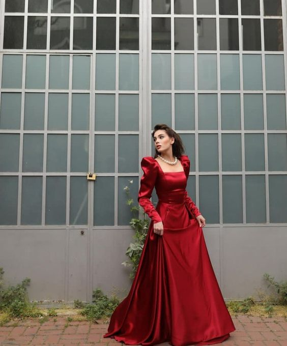 Red prom dress, formal dresses, Red party dress S2864