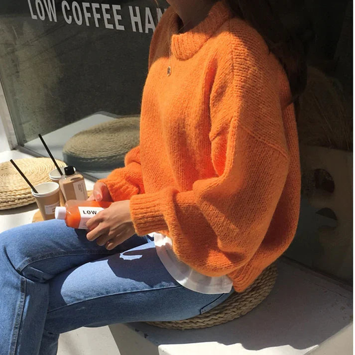 Vintage Pullover Thickened Autumn and Winter Loose Knitted Sweater S4947