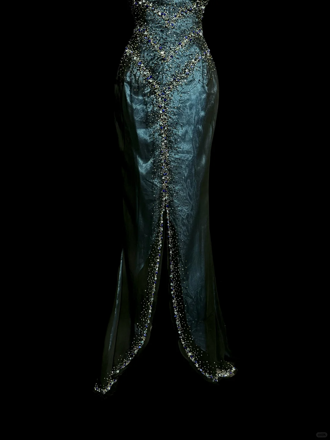 Vintage Mermaid Sweetheart Sleeveless Long Blue Slit Prom Gown Fairy Prom Dresses