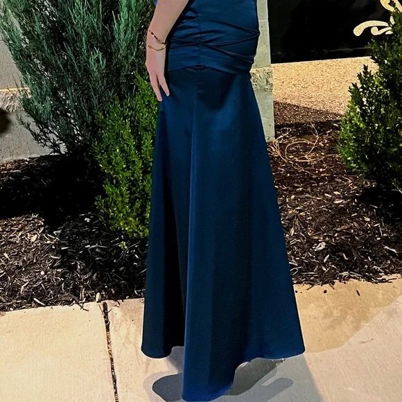 Mermaid Strapless Satin Pleated Prom Dress,Long Prom Dress Y8109
