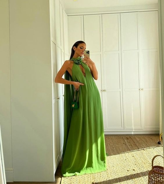 Simple Green Long Prom Dress,Green Maxi Dress Y7091