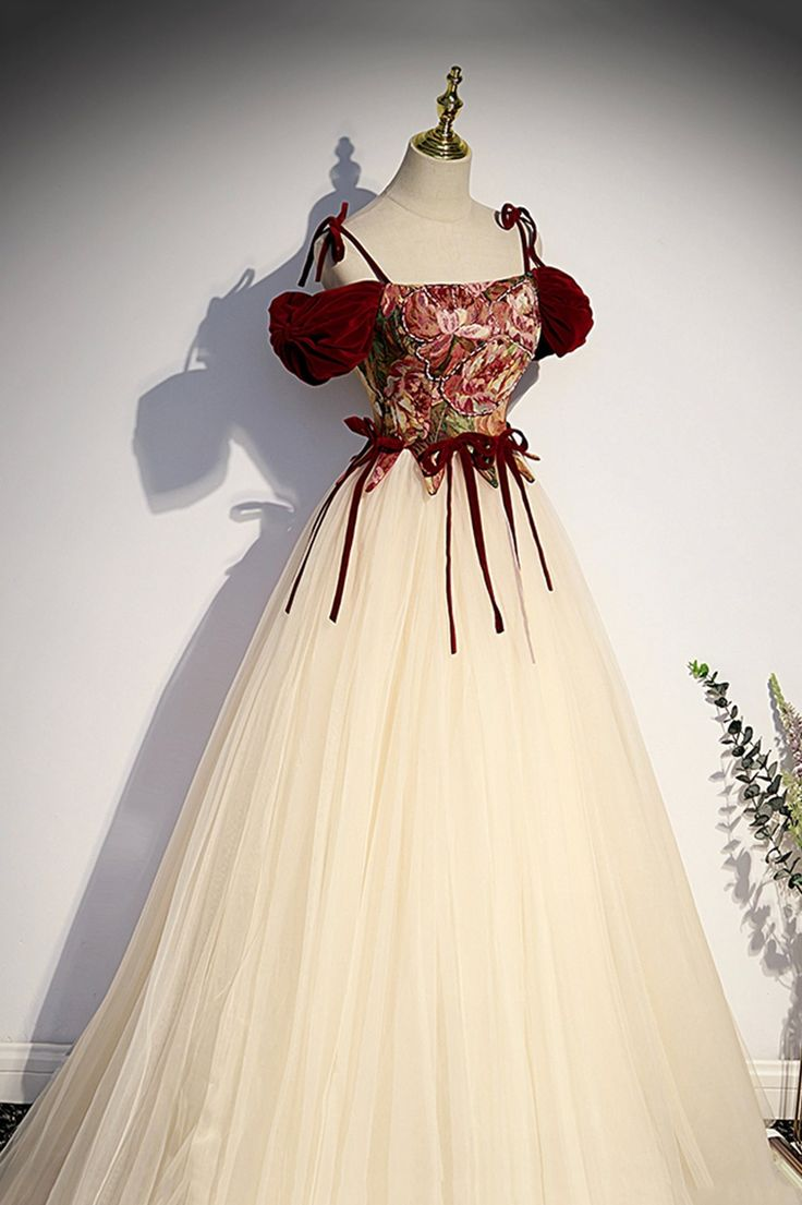 Champagne Tulle Spaghetti Strap Long Prom Dress A Line Party Ball Gown Y7952