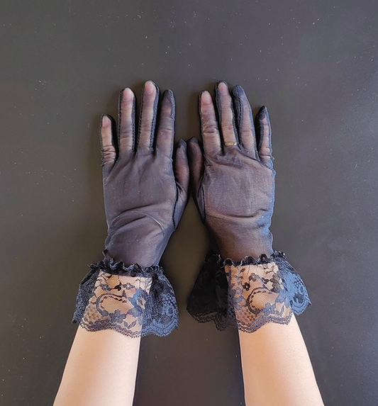 Summer thin lace mesh gloves ladies short black white wedding dress bride wedding elegant S6278