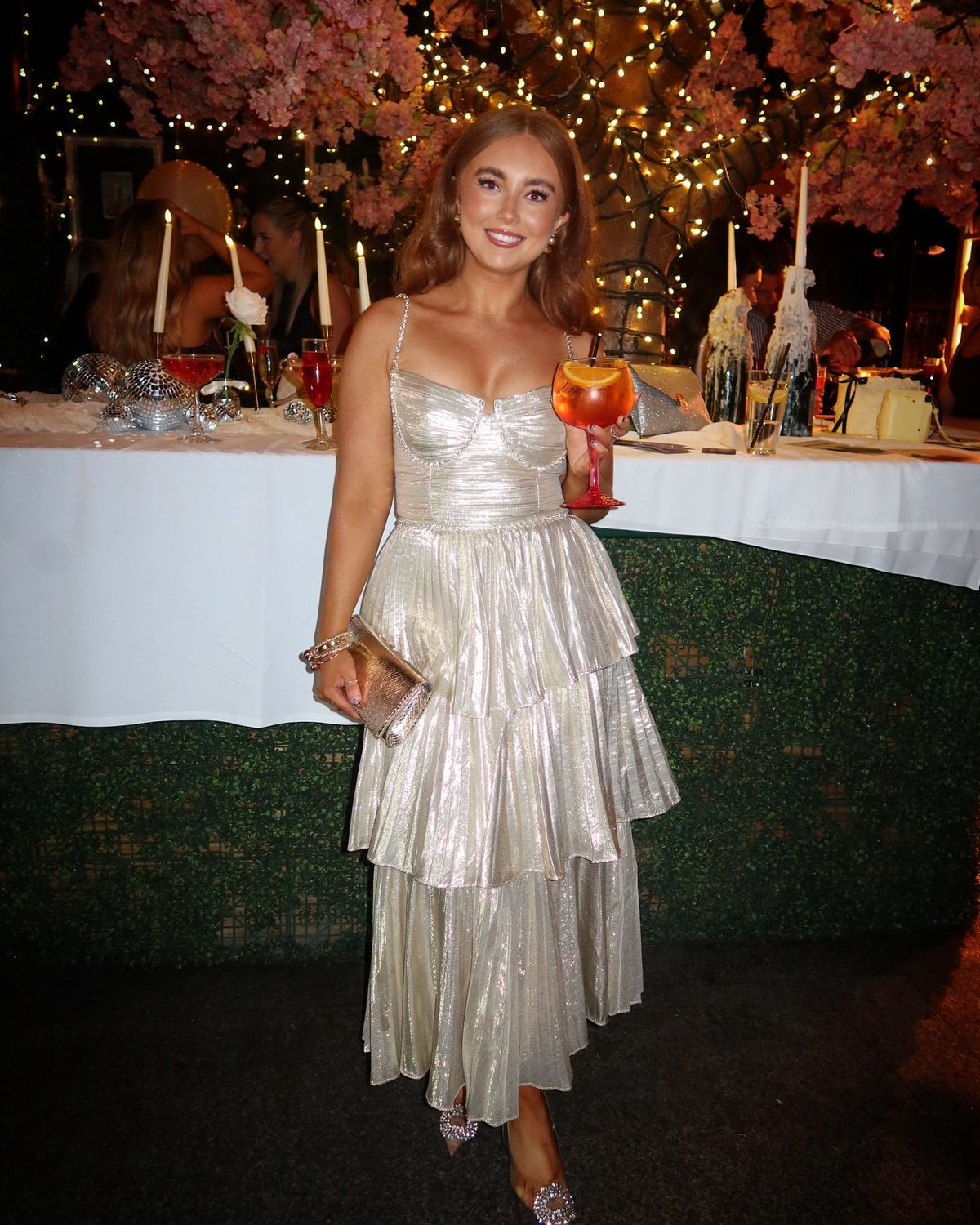 Silver Spaghetti Straps A-Line Tiered Long Formal Party Dress MD7473