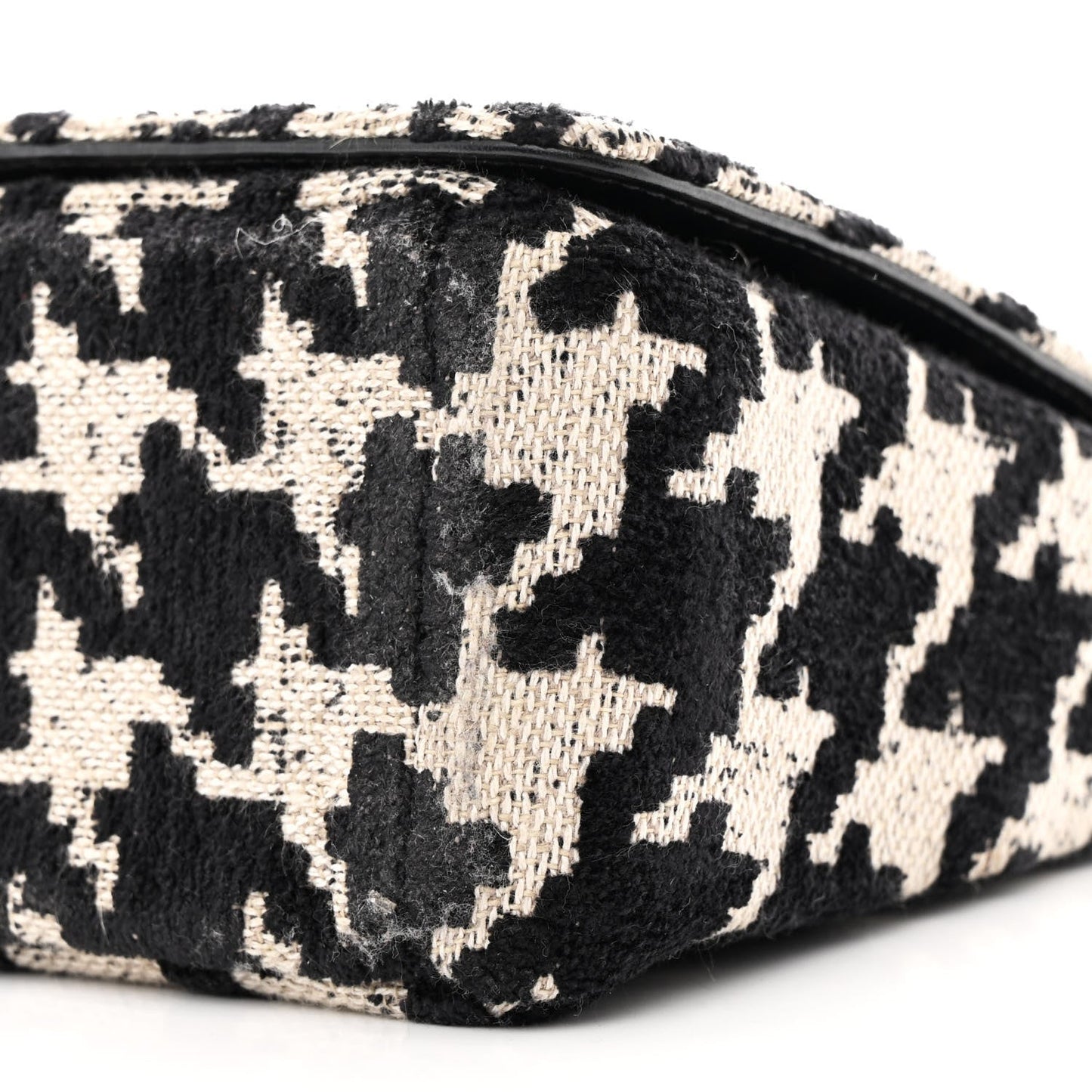 Tweed Houndstooth Medium Caro Bag Black Beige