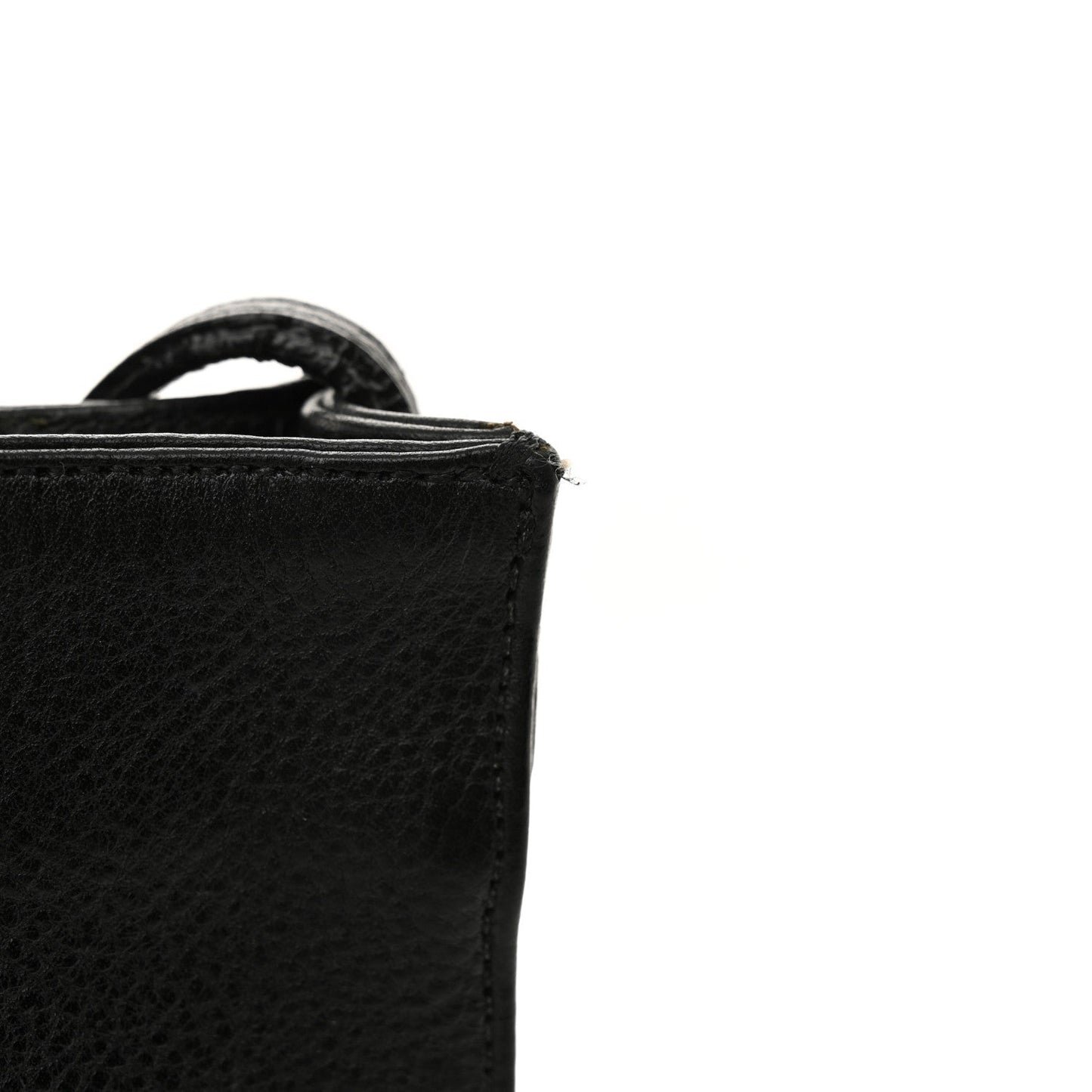 Grained Calfskin Fleur De Lis Square Pocket Crossbody Black