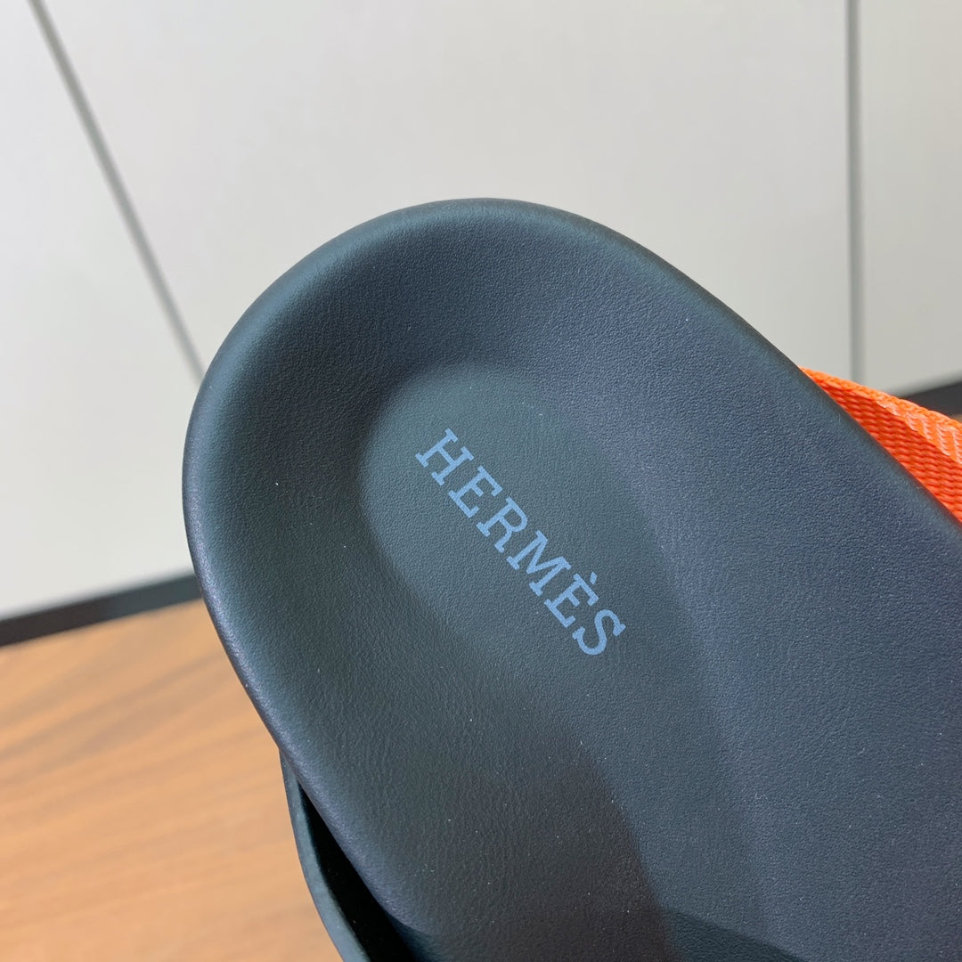 HM Kazimir Sandal Black Orange Frabic Calfskin 294012