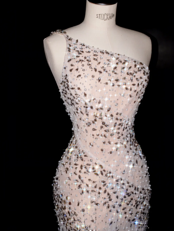 Luxurious Beading Prom Party Dress Sparkle Elegant Evening Dress fg8672