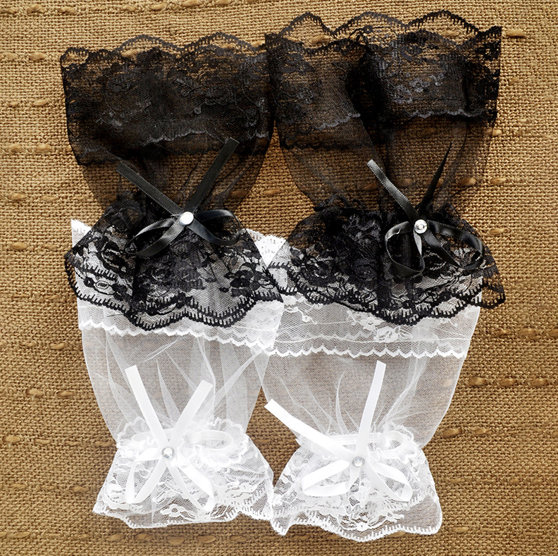 Breathable retro half-length mesh gloves fingerless thin bride lace hand sleeve gloves S6259