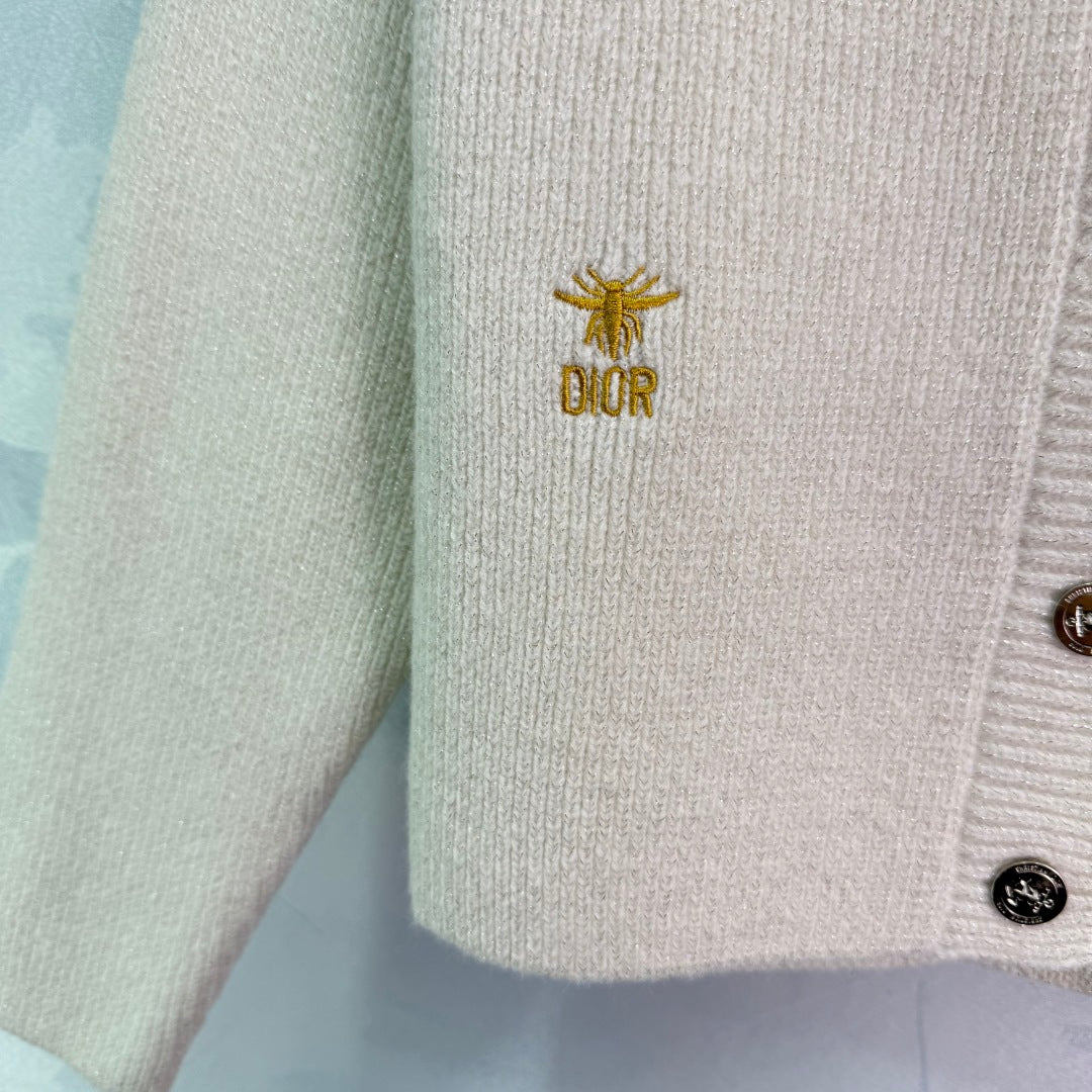 CD 25SS Bee Knitted V-Neck Button Wool Cardigan 306372