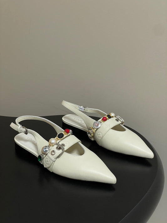 LV 2026 Vibe Slingback Flat Ballerina Cowhide 593439