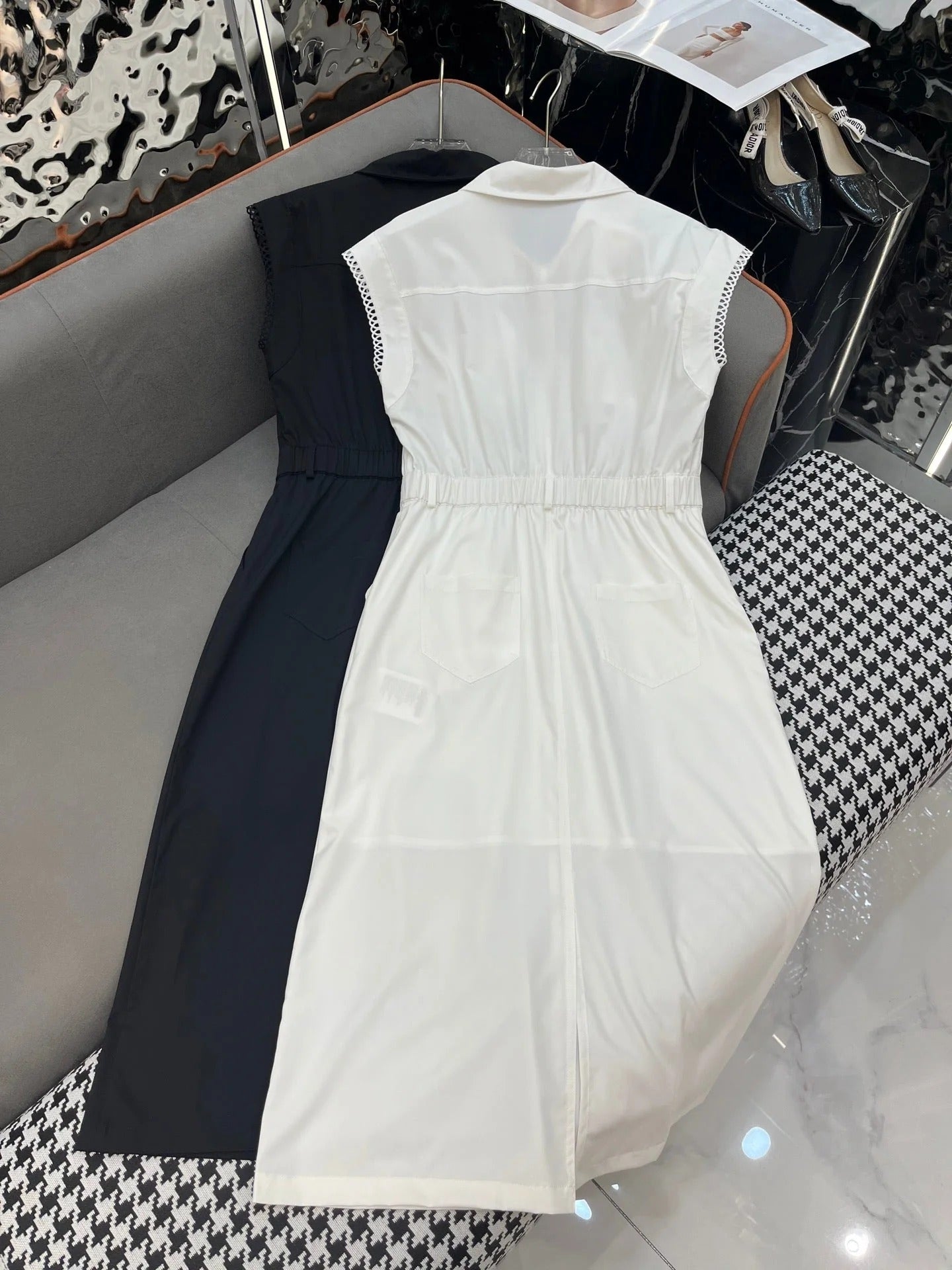SLEEVELESS SHIRT DRESS – LONG LENGTH