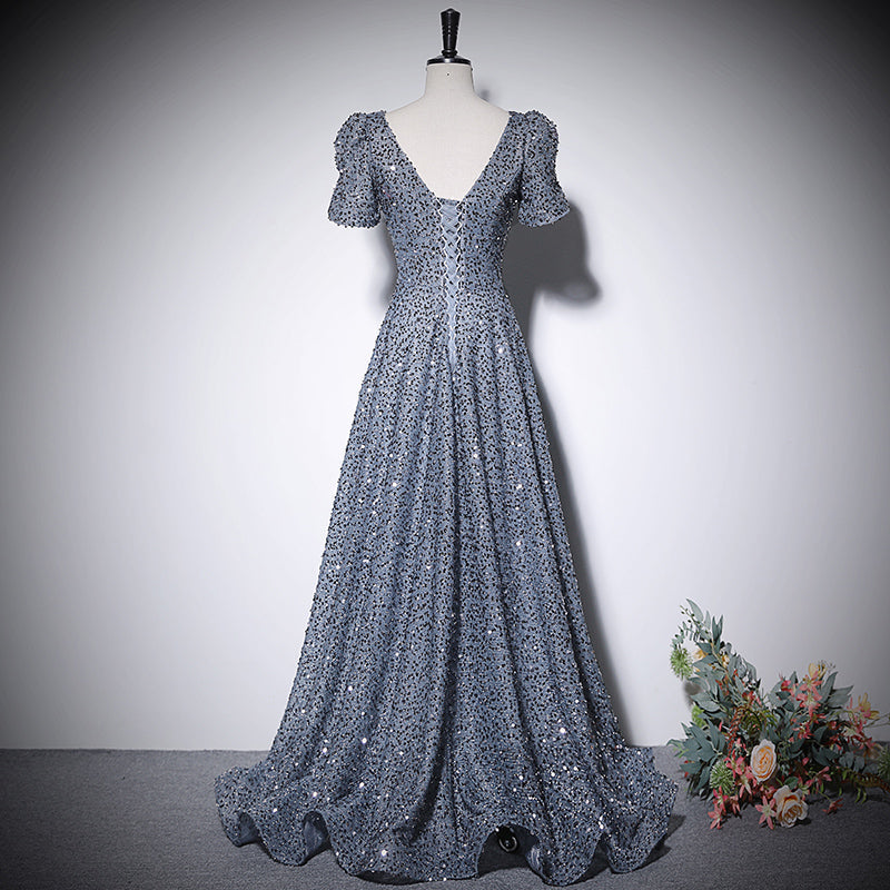 Silver a line evening dress new prom dress party gowns fg227