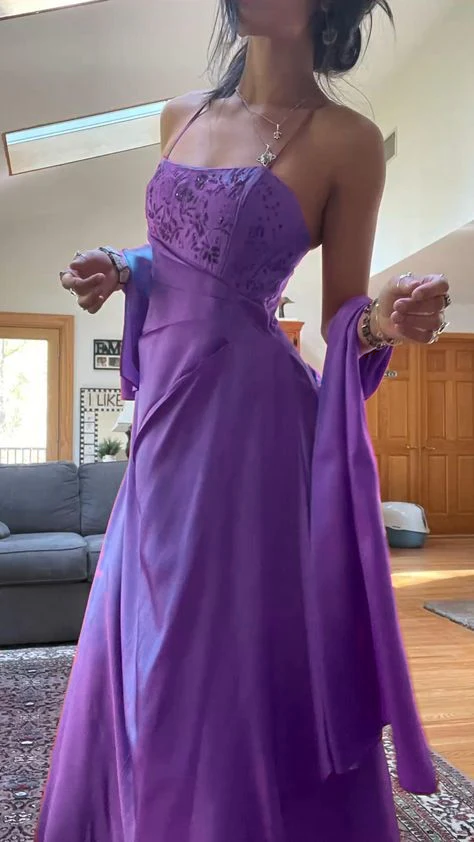 Gorgeous Pink A Line Beaded Prom Dresses Long Prom Gowns