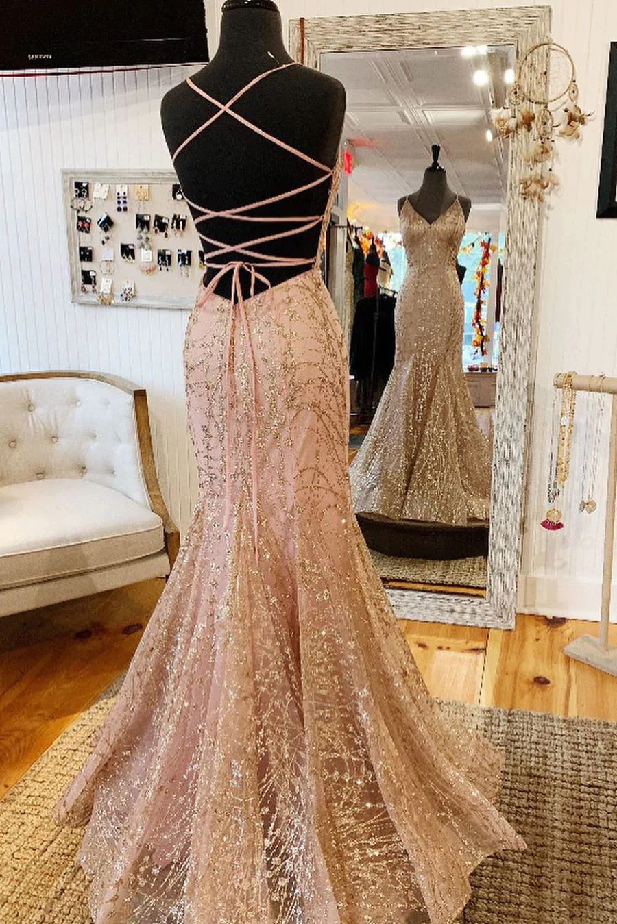 Green Long Mermaid Prom Dresses Prom Gown