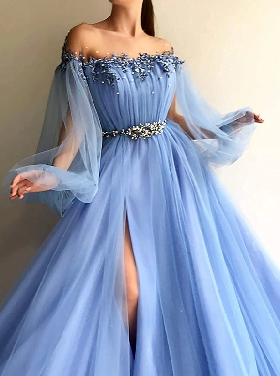 Blue/Green New Fashion Prom Dresses Prom Gowns