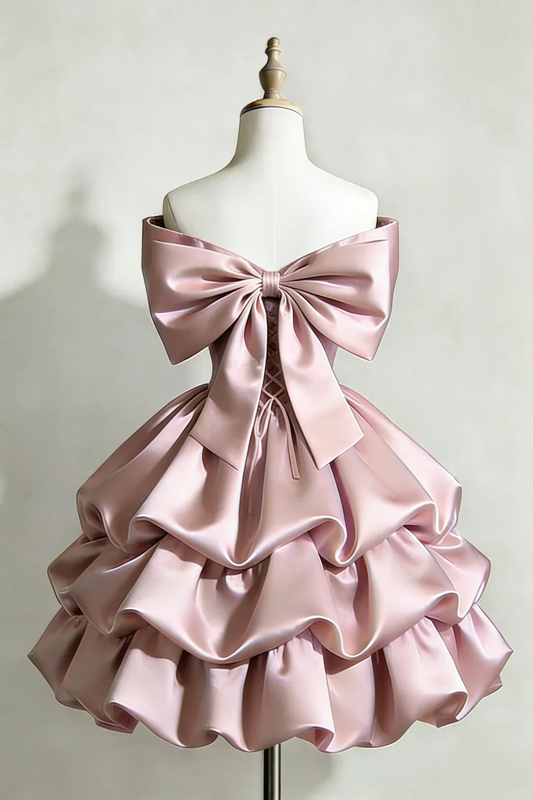 Vintage Homecoming Dress Strapless Bowknot Short Pleated Prom Dress Back to School Outfits Party Dress D6045