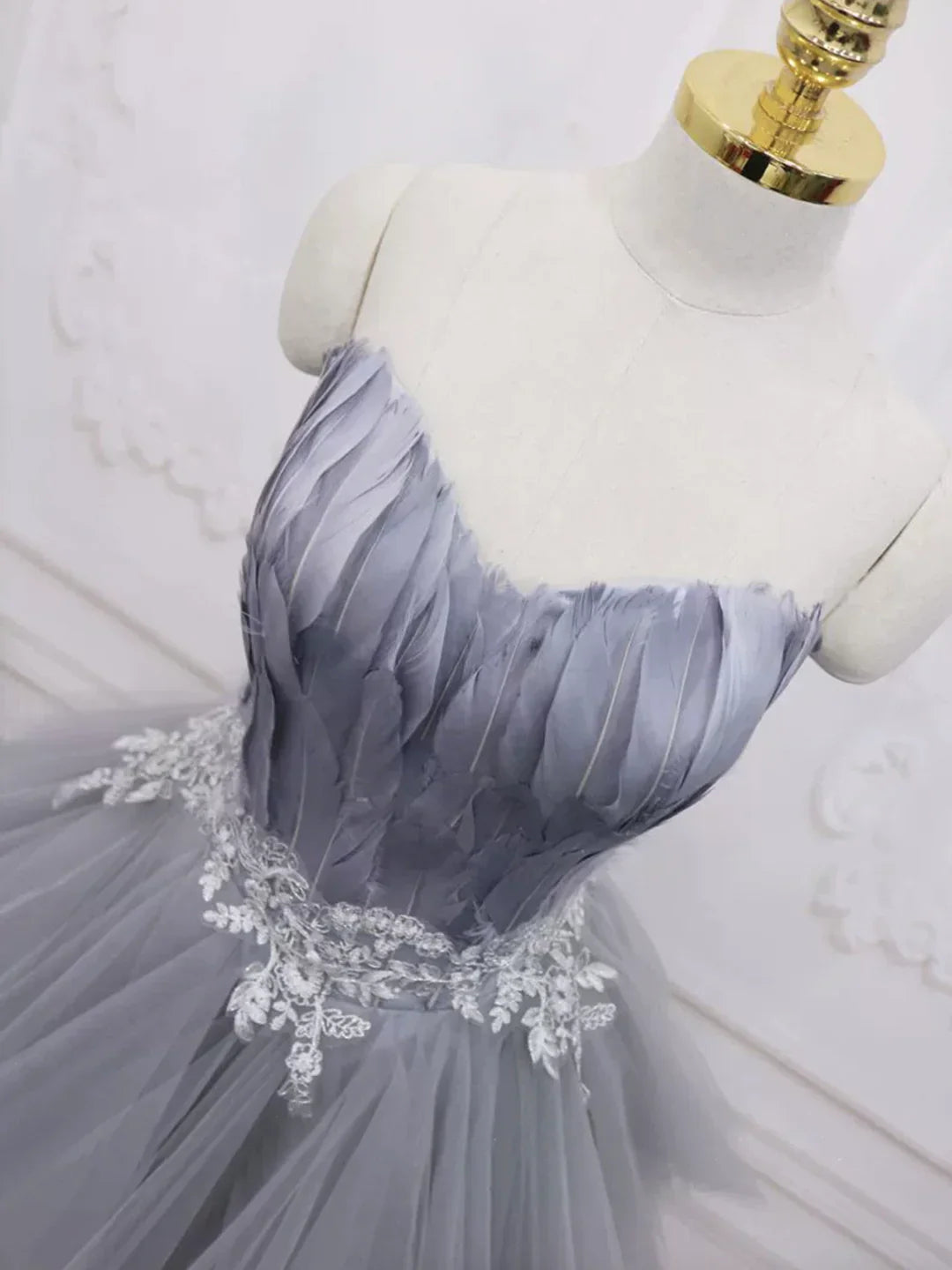 New Homecoming Dress Sweetheart Lace Feather Short Prom Dress Back to School Outfits Party Dress D6084