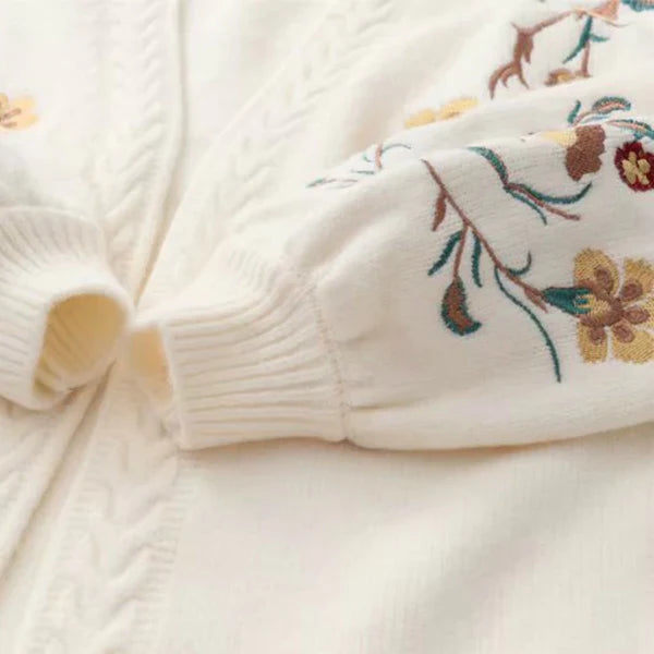 Women Chic Flower Embroidery Cardigans S2780