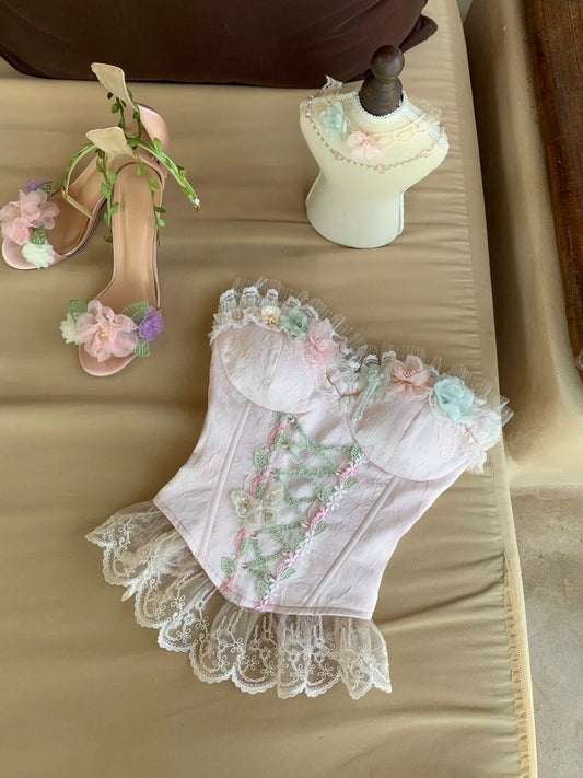 Cute Homecoming Dress Sweetheart Lace Flower Dress Back to School Outfits Party Dress D6393
