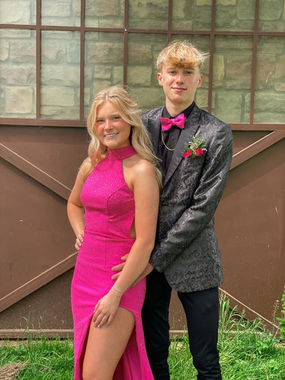 Mermaid Long Hot Pink Prom Dresses With Slit      S3927