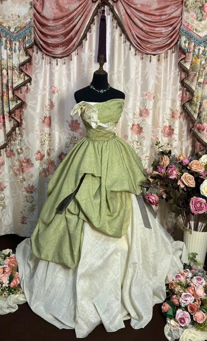 Strapless A Line Ball Gown Long Princess Dress, Formal Evening Gowns     S6855