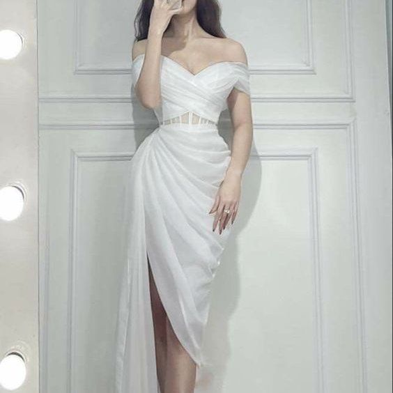 White Tulle Prom Dresses, A-Line Tulle Party Evening Dresses       S2217