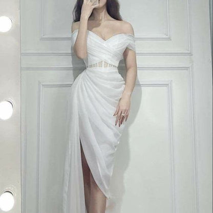 White Tulle Prom Dresses, A-Line Tulle Party Evening Dresses       S2217
