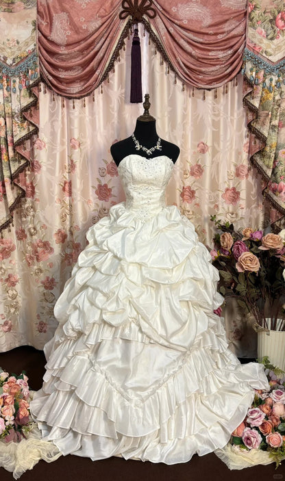 Vintage A line Long Wedding Dresses       S6846