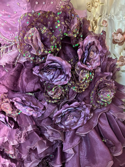 Grape Strapless A Line Ball Gown Long Princess Dress, Formal Evening Gowns     S6852