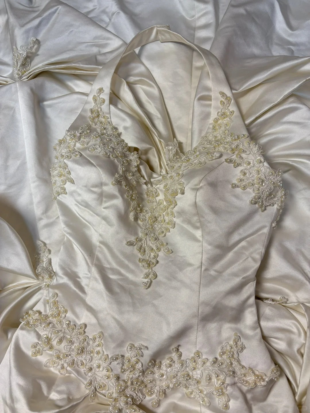 Vintage A line Ball Gown Halter Long Wedding Dresses       S6847