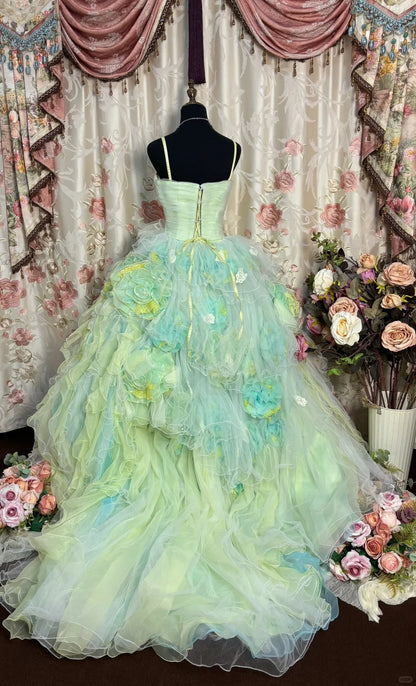 A Line Spaghetti Straps Long Princess Dress, Formal Evening Gowns     S6860