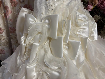 Strapless Long Elegant Wedding Dresses Princess Bridal Gown