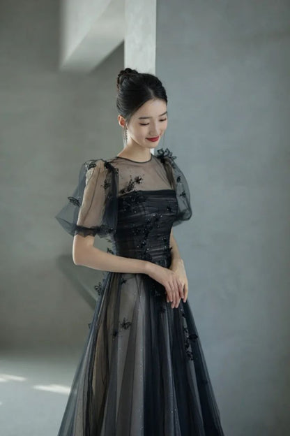 Black Elegant Formal Evening Dress    S2753