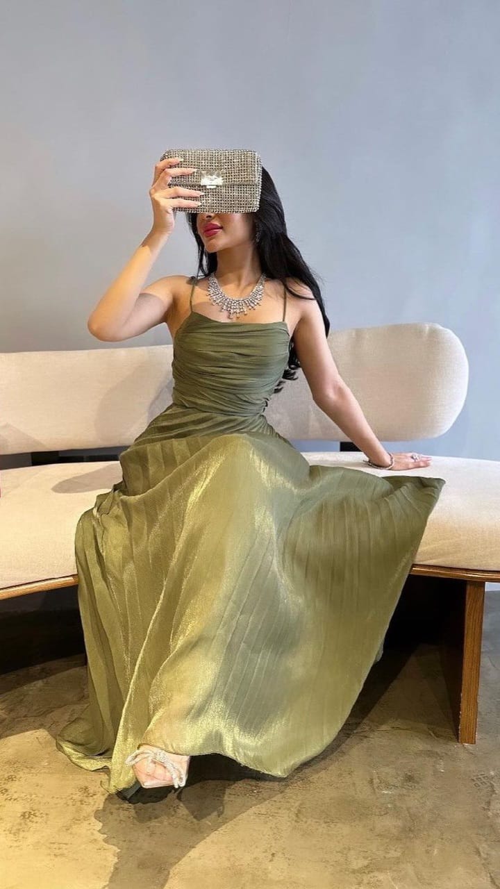 Green A Line Long Prom Dress Formal Party Dress      fg5536