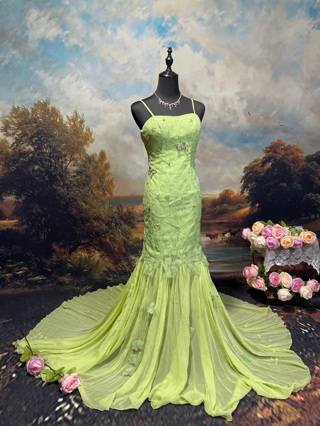 Green Mermaid Party Dress, Long Formal Evening Gowns     S6870
