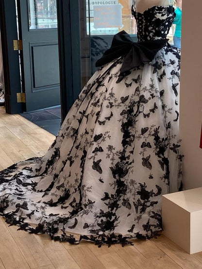 A Line Quinceanera Dress Ball Gown Birthday Party Dress With Bow       S6415
