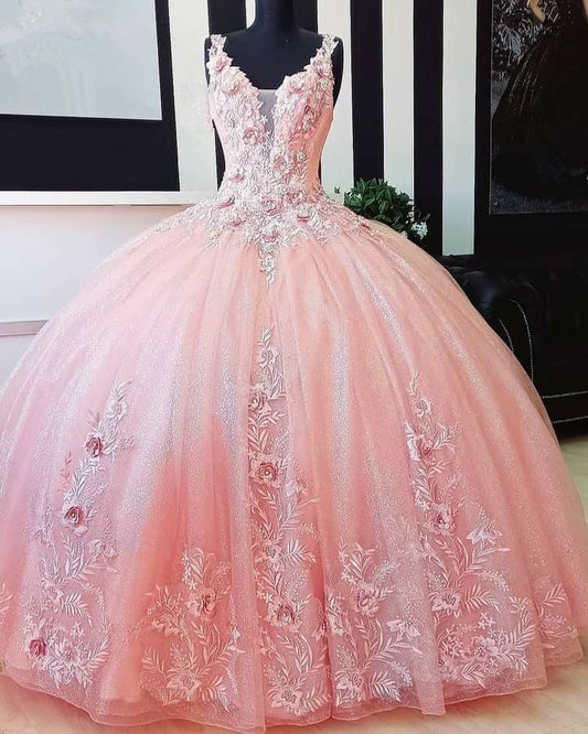 Pink Quinceanera Dresses Bow Sweet 15 Princess Dress Girl Prom 16 Ball Gown       S6430