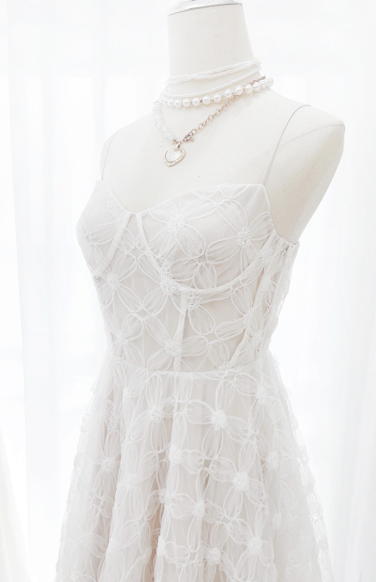 white tulle dress sexy long party dress       S6002