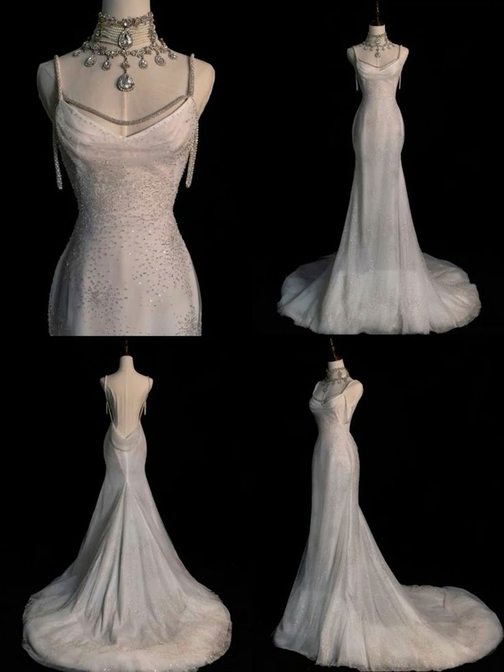 Elegant Mermaid Sequin Long Wedding Dresses Evening Dress      S6069