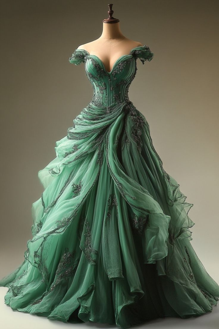 Green Ball Gown Sweet 16 Dresses Evening Dress