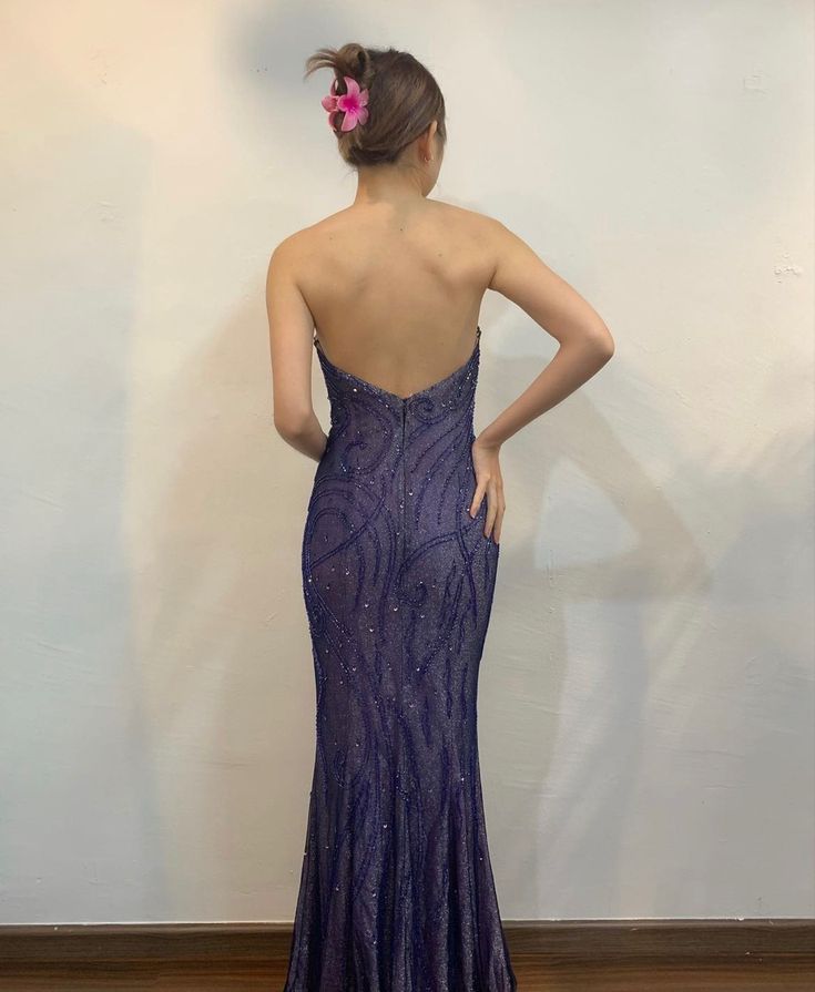 Strapless Mermaid Vintage Party Dress Long Evening Gown