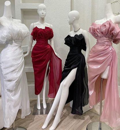 Strapless Sleeveless Formal Party Dress Tulle Prom Dress       S5924